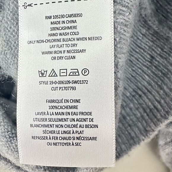 Equipment Madalene V-neck Light Gray Cashmere V Neck Sweater | S - Picture 3 of 9